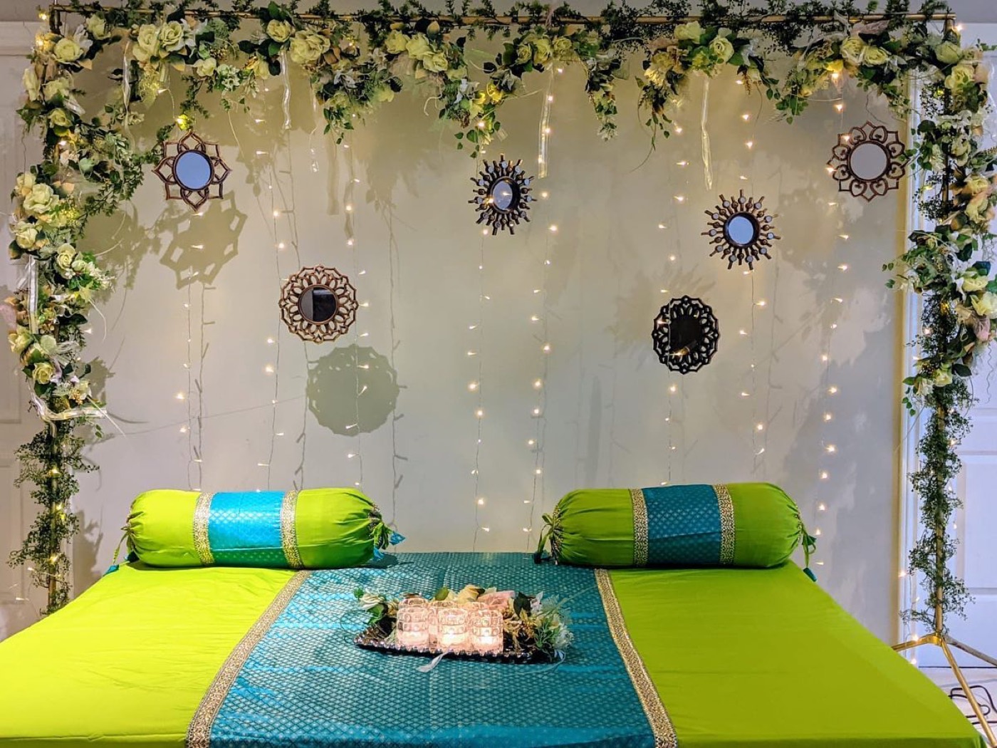 An elegant Mayon/Sangeet décor — Faya