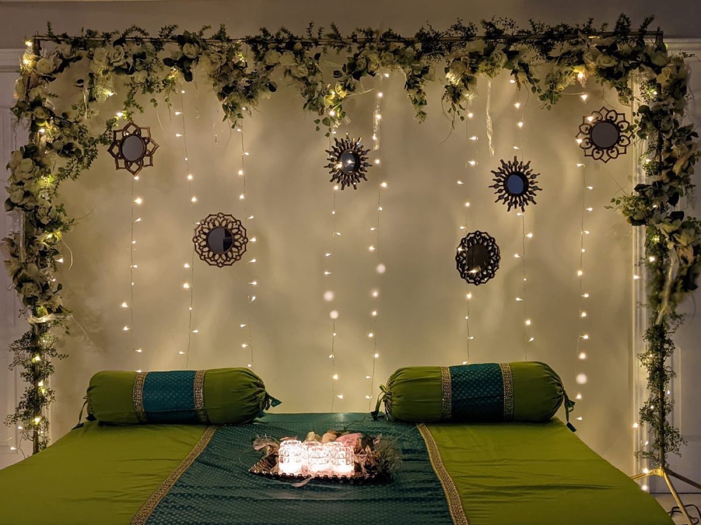 An elegant Mayon/Sangeet décor — Faya