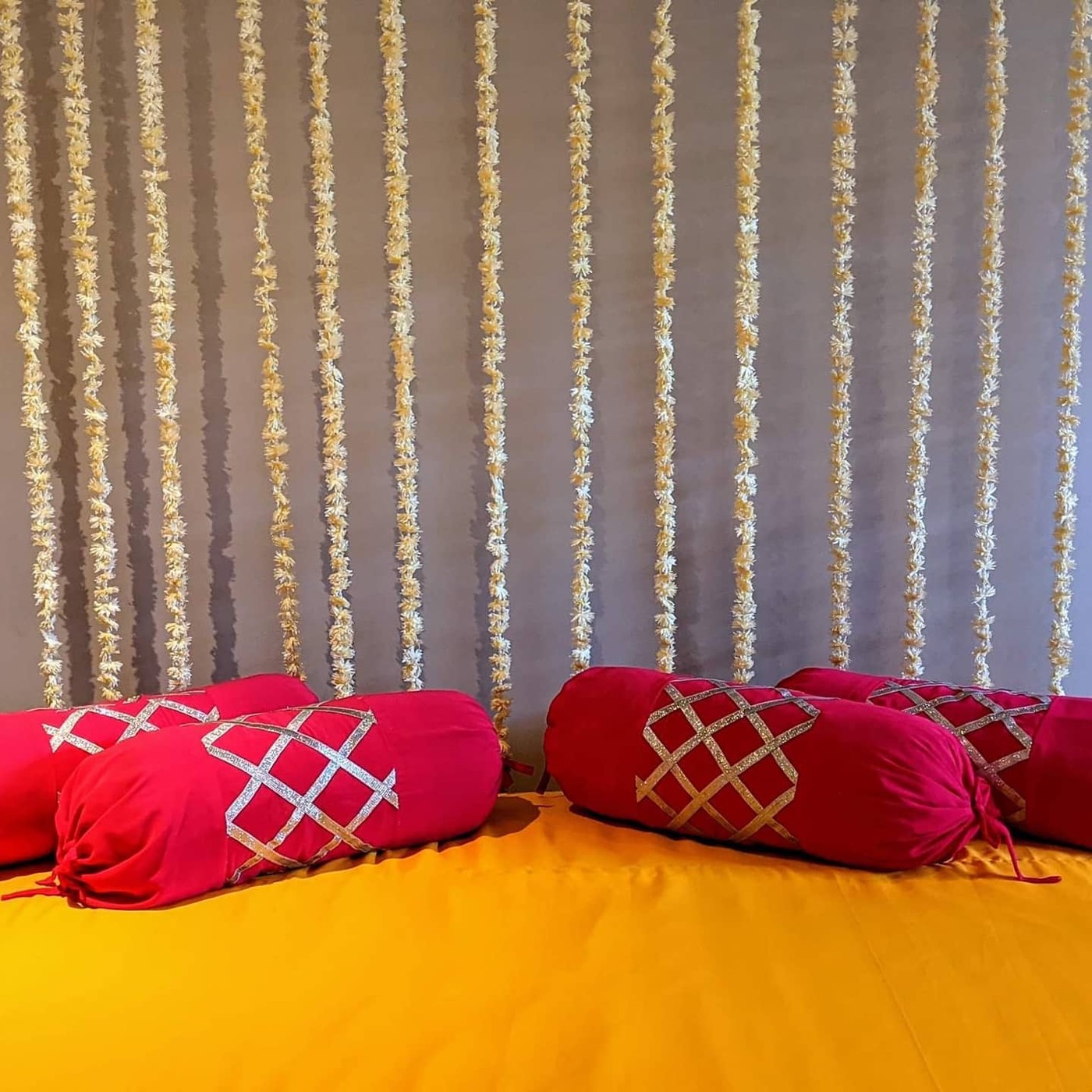 Simple but Elegant Mehandi, Mayun, Sangeet Decor for indoor and outdoor events — Faya, Ottawa