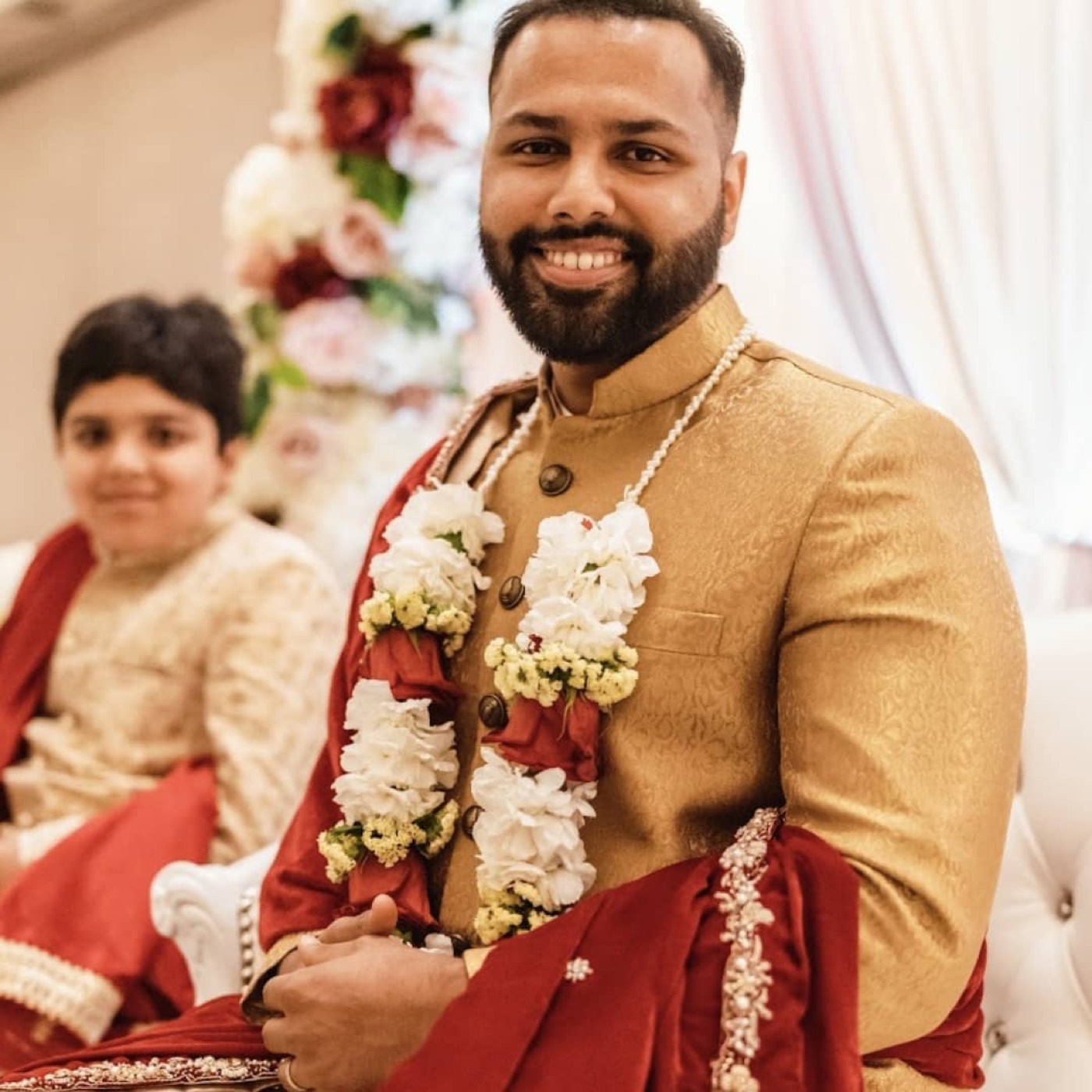 Beautifully designed floral garland for our gorgeous groom Badar on his special day — Faya, Ottawa