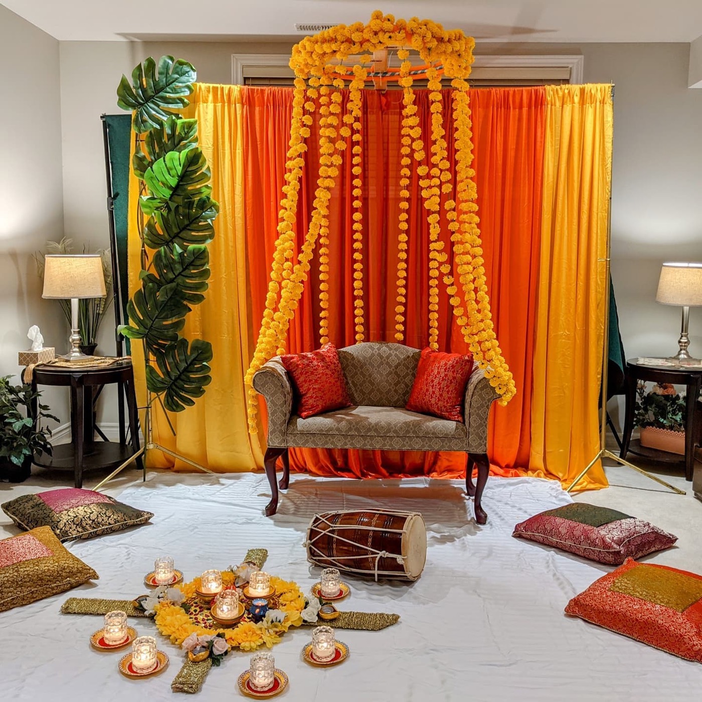 Mehandi Set-up Sangeet set-up Mayuon set-up for your special day — Faya