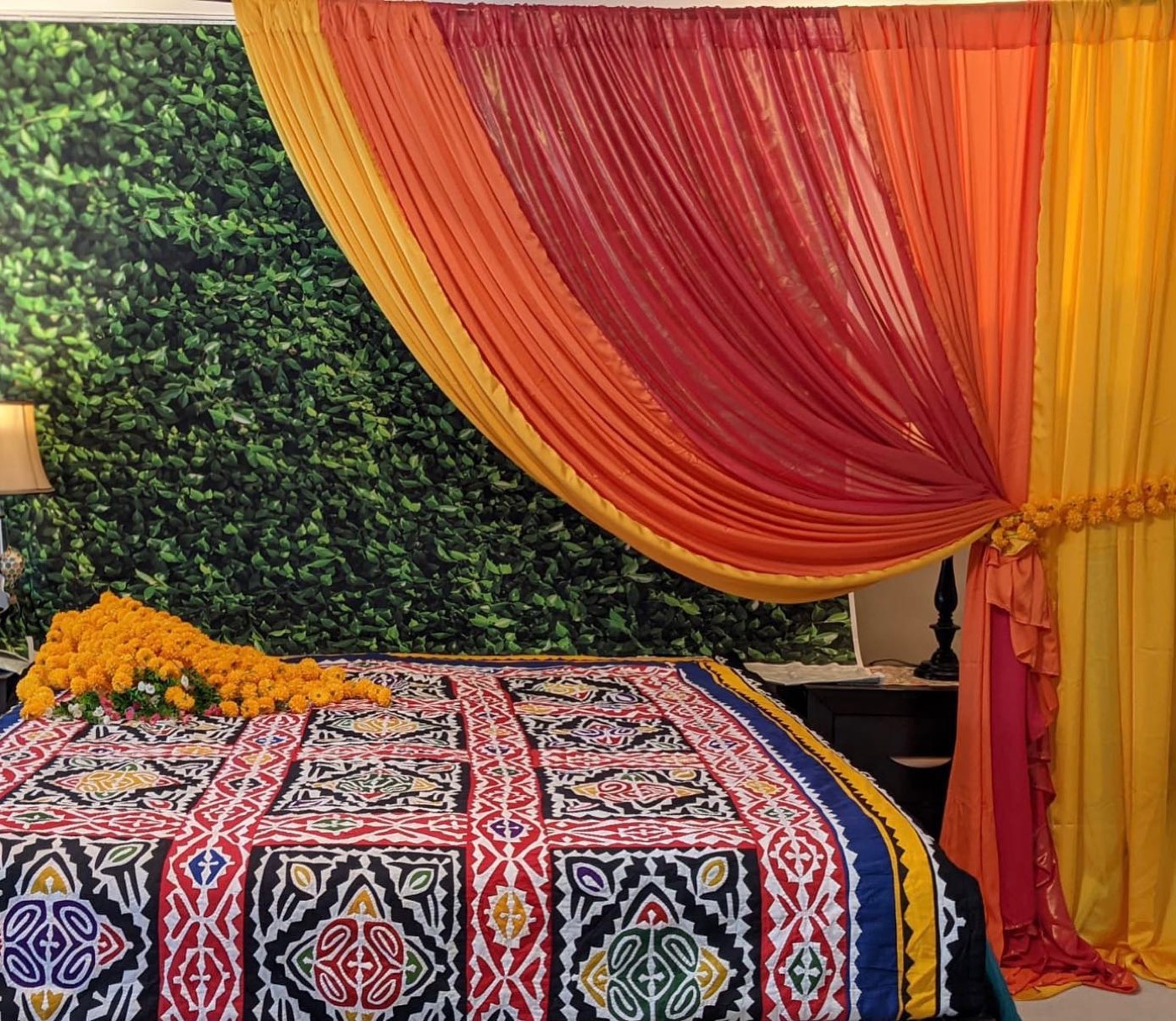 Rajasthani umbrella décor in Ottawa by Events by Faya